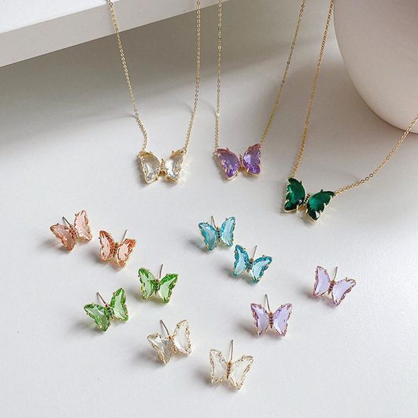 korean fashion colorful transparent glass shiny crystal butterfly necklace for women temperament wedding jewelry dropship pendant necklaces, Silver
korean fashion colorful transparent glass shiny crystal butterfly necklace for women temperament wedding jewelry dropship pendant necklaces, Silver