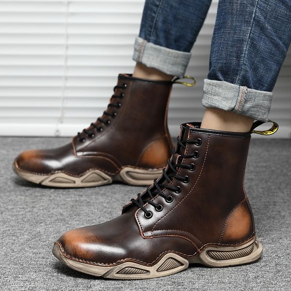 men boots genuine leather british mens shoes ankle boots brand winter boots mens platform hiking designer shoes, Black
men boots genuine leather british mens shoes ankle boots brand winter boots mens platform hiking designer shoes, Black