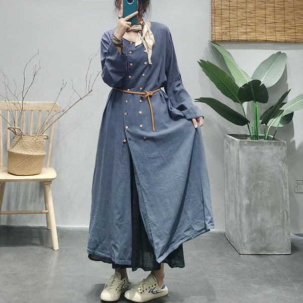 casual dresses women dress 2021 autumn loose retro ladies o-neck button concise cardigan, Black;gray
casual dresses women dress 2021 autumn loose retro ladies o-neck button concise cardigan, Black;gray