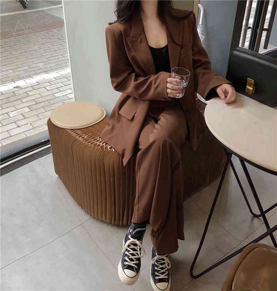 spring and autumn black women's pantsuit loose female office suit blazers jacket wide leg trousers two-piece set 210514, White;black
spring and autumn black women's pantsuit loose female office suit blazers jacket wide leg trousers two-piece set 210514, White;black