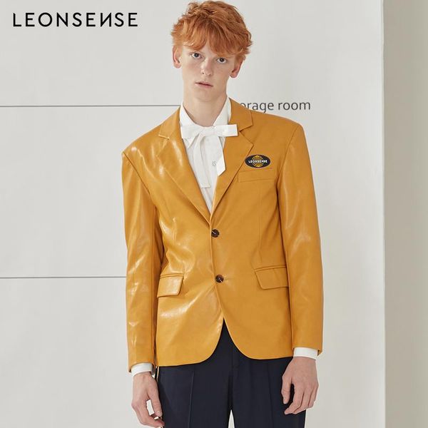 men's suits & blazers leonsense 2021 autumn winter brand ginger slim fit men blazer pu leather casual mens suit banquet wedding fashion, White;black
men's suits & blazers leonsense 2021 autumn winter brand ginger slim fit men blazer pu leather casual mens suit banquet wedding fashion, White;black