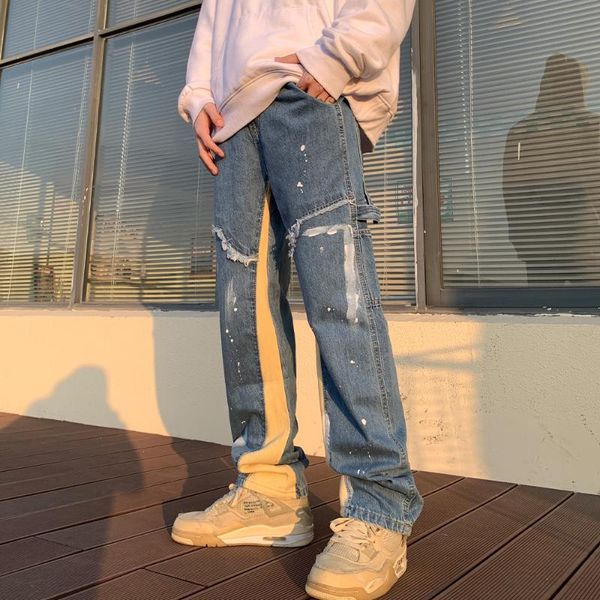 men's jeans men patchwork baggy distressed 2022 mens japanese streetwear denim trousers man blue wide leg fashion pants
men's jeans men patchwork baggy distressed 2022 mens japanese streetwear denim trousers man blue wide leg fashion pants