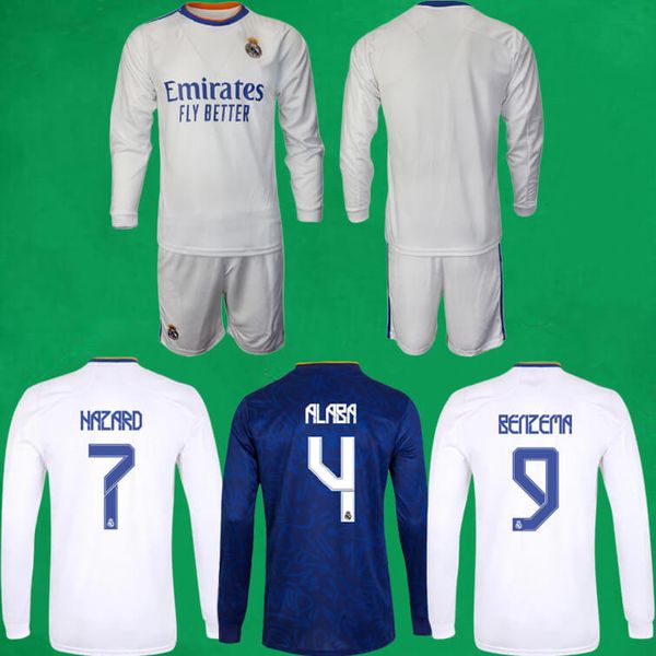 21 22 real madrid long sleeve soccer jersey shorts home away third 2021 2022 hazard benzema vinicius alaba football shirts men's sports, Black
21 22 real madrid long sleeve soccer jersey shorts home away third 2021 2022 hazard benzema vinicius alaba football shirts men's sports, Black