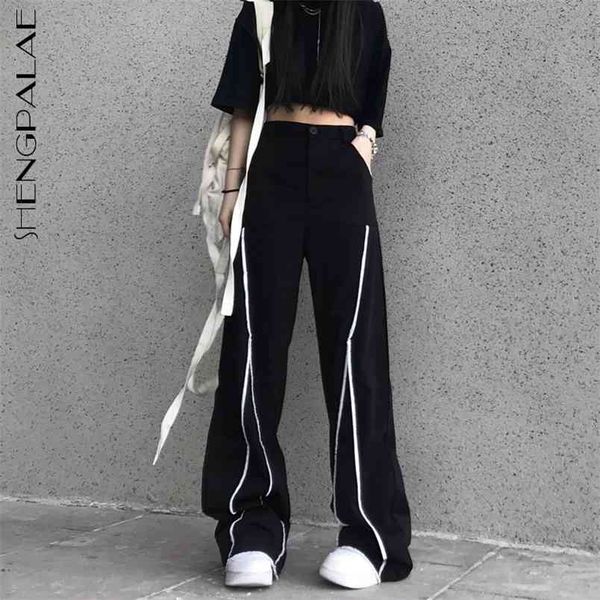 streetwear dark black casual pants women's summer high waist loose open line straight trousers female 5c720 210427, Black;white
streetwear dark black casual pants women's summer high waist loose open line straight trousers female 5c720 210427, Black;white