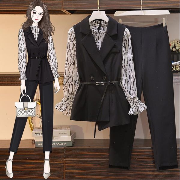 grote size vrouwen driedelige pakken womens pants pak herfst professionele vest pure shirt losse broek vrouwelijke sets 4xl, White
grote size vrouwen driedelige pakken womens pants pak herfst professionele vest pure shirt losse broek vrouwelijke sets 4xl, White