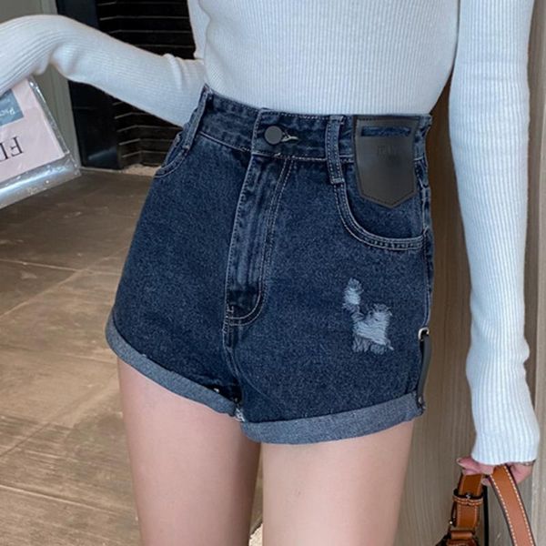 korean version of high waist loose thin a-line simple shorts pants ripped denim women women's jeans, Blue
korean version of high waist loose thin a-line simple shorts pants ripped denim women women's jeans, Blue