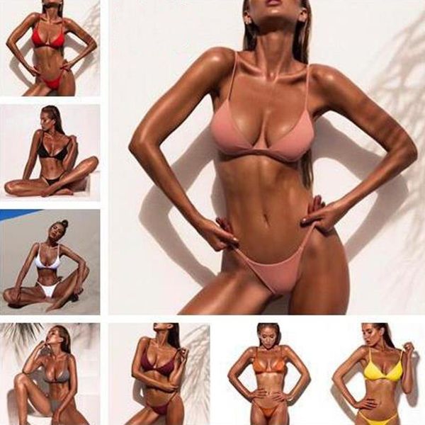 women bikini set swimwear push-up padded solid bra swimsuit beachwear summer brazilian biki 2021 swimming bathing suit women's, White;black
women bikini set swimwear push-up padded solid bra swimsuit beachwear summer brazilian biki 2021 swimming bathing suit women's, White;black