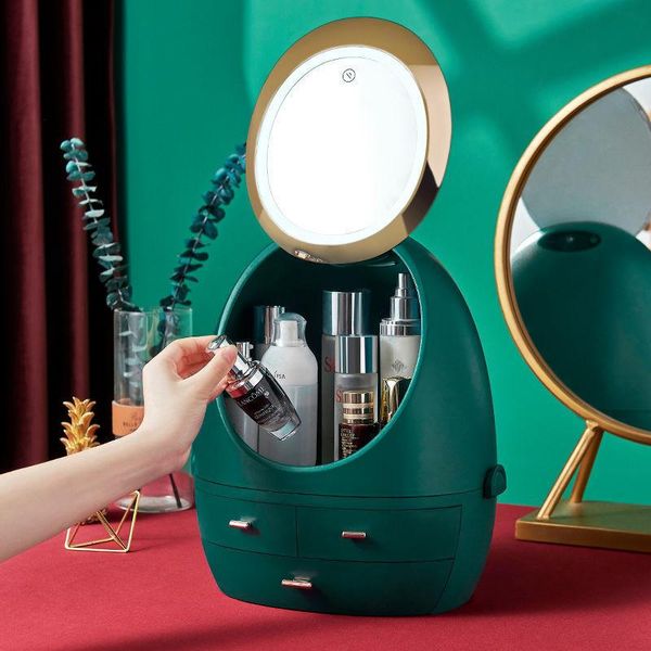 portable cosmetic storage box with led lighted mirror dustproof large capacity make up organizer drawer deskbeauty case boxes & bins
portable cosmetic storage box with led lighted mirror dustproof large capacity make up organizer drawer deskbeauty case boxes & bins
