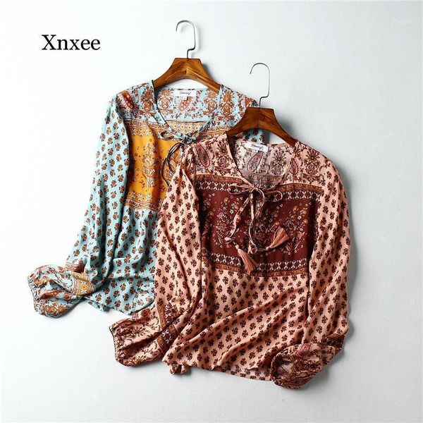 women's blouses & shirts vintage chic women rayon cotton beach floral print bohemian blouse shirt ladies flare sleeve loose boho blusas, White
women's blouses & shirts vintage chic women rayon cotton beach floral print bohemian blouse shirt ladies flare sleeve loose boho blusas, White