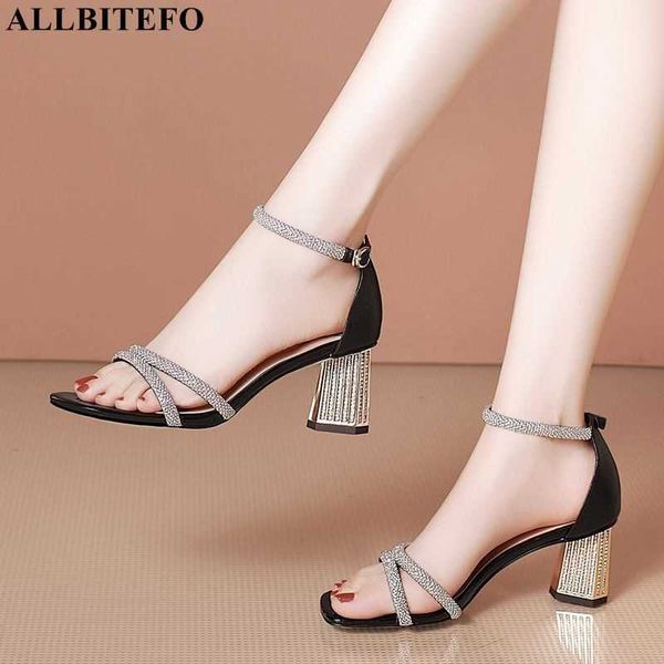 allbitefo size 33-42 genuine leather heels wedding women shoes thick heels office ladies shoes summer women sandals 210611, Black 
allbitefo size 33-42 genuine leather heels wedding women shoes thick heels office ladies shoes summer women sandals 210611, Black