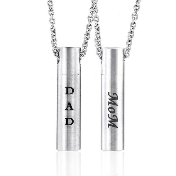 chains stainless steel dad mom cylinder cremation urn pendant necklace human ash jewelry gift for him with chain, Silver
chains stainless steel dad mom cylinder cremation urn pendant necklace human ash jewelry gift for him with chain, Silver