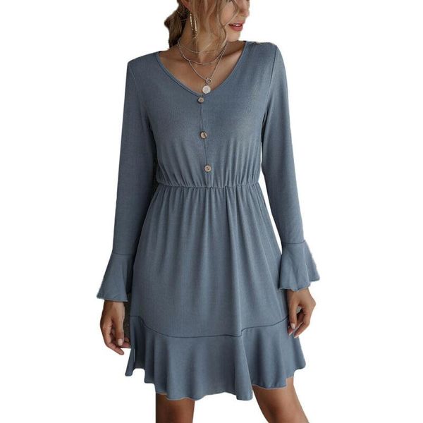casual dresses women ladies party midi t shirt v neck petal long sleeve blue dress, Black;gray
casual dresses women ladies party midi t shirt v neck petal long sleeve blue dress, Black;gray