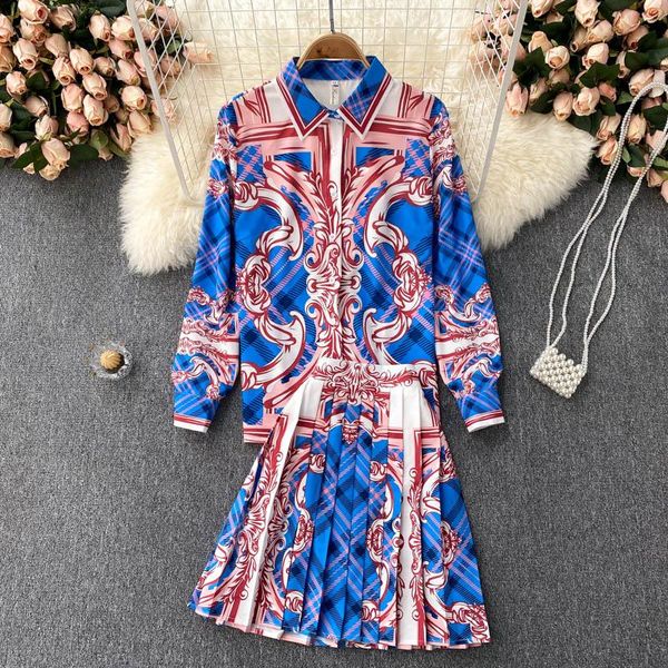 women's tracksuits 2022 fashion long sleeve blouse and a-line skirts print women sets, Gray
women's tracksuits 2022 fashion long sleeve blouse and a-line skirts print women sets, Gray