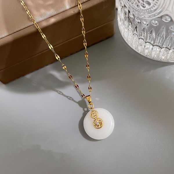 pendant necklaces money round women's wealth necklace ins micro-inlaid temperament tassel clavicle chain sweater, Silver
pendant necklaces money round women's wealth necklace ins micro-inlaid temperament tassel clavicle chain sweater, Silver