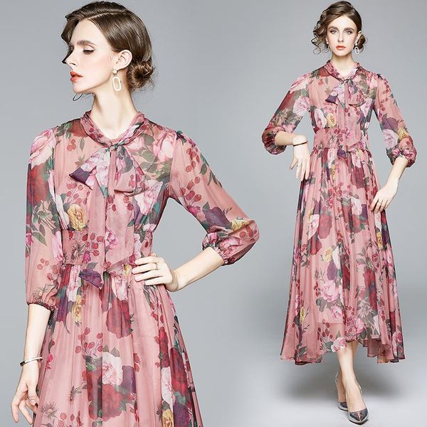 rosediary designer vintage luxury elegant chiffon midi party dinner dresses bow floral retro dress aesthetic zaful vestido casual, Black;gray 
rosediary designer vintage luxury elegant chiffon midi party dinner dresses bow floral retro dress aesthetic zaful vestido casual, Black;gray