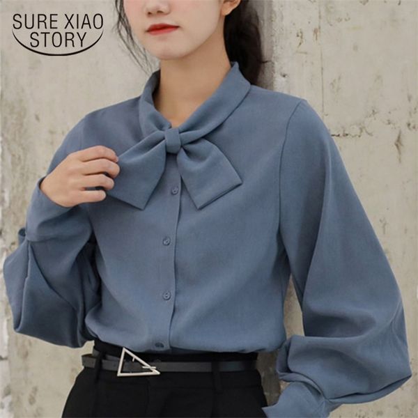 womens and blouses casual loose long sleeve solid color o-neck woman clothes bow with button ladies 8896 50 210508, White
womens and blouses casual loose long sleeve solid color o-neck woman clothes bow with button ladies 8896 50 210508, White