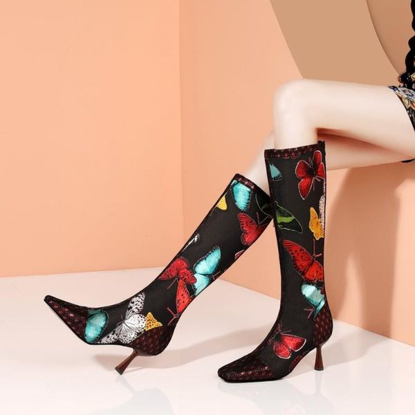 boots womens pointy toe butterfly printed mesh knee thigh sandals stilettos high heel shoes real leather match colors breathable, Black
boots womens pointy toe butterfly printed mesh knee thigh sandals stilettos high heel shoes real leather match colors breathable, Black
