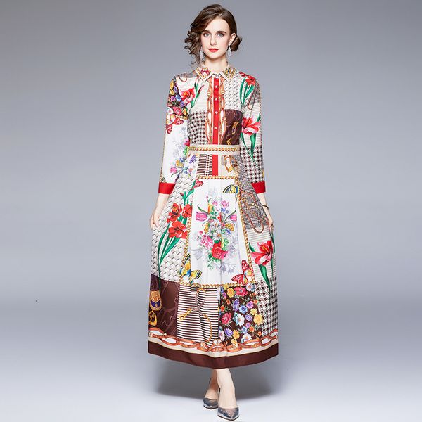 autumn style dress positioning printing lapel long sleeve large swing skirt, Black;gray
autumn style dress positioning printing lapel long sleeve large swing skirt, Black;gray