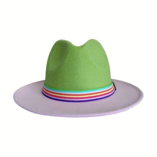wide brim hats green pink patchwork fedora hat men womens panama british style trilby party formal cap, Blue;gray
wide brim hats green pink patchwork fedora hat men womens panama british style trilby party formal cap, Blue;gray