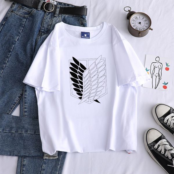 women summer short sleeve loose t shirts kawaii cartoon attack on titan logo print tshirts pattern casual graphics o neck, White
women summer short sleeve loose t shirts kawaii cartoon attack on titan logo print tshirts pattern casual graphics o neck, White