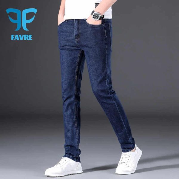 men's jeans favre spring autumn slim-fit stretch straight thin trousers business casual pants all-match men clothing, Blue
men's jeans favre spring autumn slim-fit stretch straight thin trousers business casual pants all-match men clothing, Blue