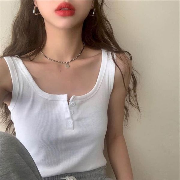 pure button cropped fashion clothes womens tanks mujer sleeveless warm oversized daily 3xl ulzzang simple thickening, White
pure button cropped fashion clothes womens tanks mujer sleeveless warm oversized daily 3xl ulzzang simple thickening, White