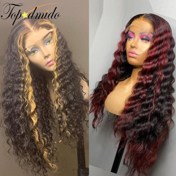 dmido 13x6 red lace front human hair wigs with baby highlight brown color brazilian remy wig deep wave1, Black;brown
dmido 13x6 red lace front human hair wigs with baby highlight brown color brazilian remy wig deep wave1, Black;brown