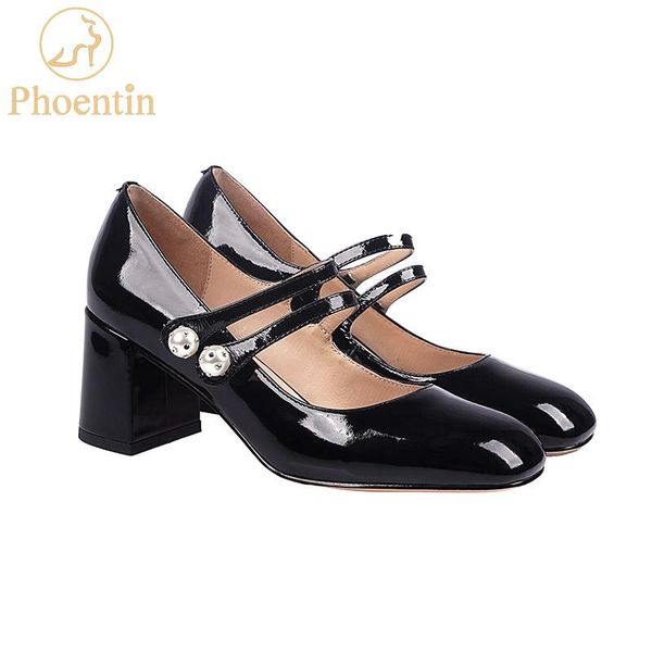 dress shoes phoentin genuine leather mary jane pump 2021 spring crystal pearl elastic band strap woman square toes chuncky heels ft827, Black
dress shoes phoentin genuine leather mary jane pump 2021 spring crystal pearl elastic band strap woman square toes chuncky heels ft827, Black