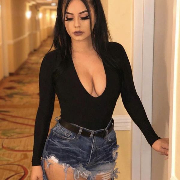 women's jumpsuits & rompers women skinny bodysuit long sleeve tight woman deep v neck autumn club party casual solid slim jumsuits, Black;white
women's jumpsuits & rompers women skinny bodysuit long sleeve tight woman deep v neck autumn club party casual solid slim jumsuits, Black;white