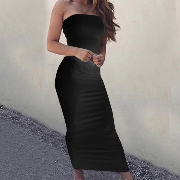 women summer sleeveless dresses tube bodice long beach snug solid color spring clothes club dress casual, Black;gray
women summer sleeveless dresses tube bodice long beach snug solid color spring clothes club dress casual, Black;gray
