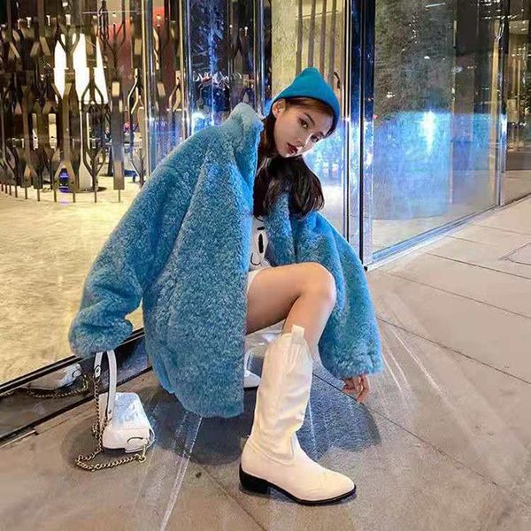 women's fur & faux lucyever 2021 autumn winter coat women fashion warm soft zipper lamb jackets fluffy cozy loose outerwear female, Black
women's fur & faux lucyever 2021 autumn winter coat women fashion warm soft zipper lamb jackets fluffy cozy loose outerwear female, Black