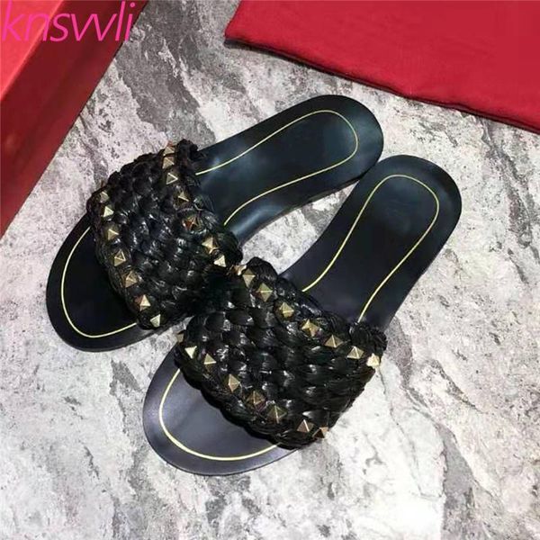slippers summer cane braided women rivet mules flats beach shoes woman casual comfort slides ladies weave women's, Black
slippers summer cane braided women rivet mules flats beach shoes woman casual comfort slides ladies weave women's, Black