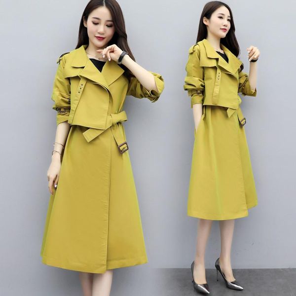 women's trench coats fashion coat for women 2021 spring fall mid-long overcoat solid cardigan lace-up windbreakers female top, Tan;black
women's trench coats fashion coat for women 2021 spring fall mid-long overcoat solid cardigan lace-up windbreakers female top, Tan;black
