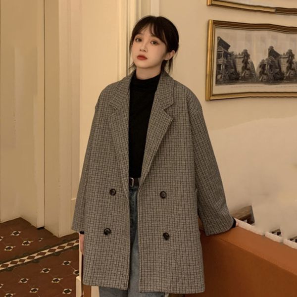 spring female office lady notched collar long-sleeved blazer coat double breasted loose plaid suit 8y282 210510, White;black
spring female office lady notched collar long-sleeved blazer coat double breasted loose plaid suit 8y282 210510, White;black