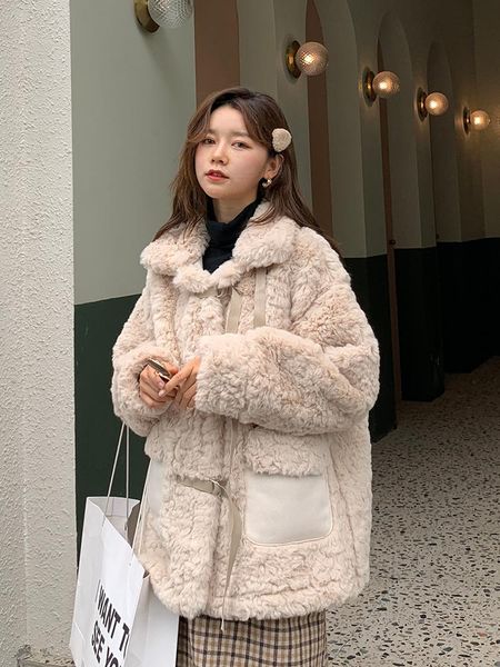 women's fur & faux women 2021 winter fake jacket coat female thick warm oversized casual outwear overcoat ladies lambswool coats c614, Black
women's fur & faux women 2021 winter fake jacket coat female thick warm oversized casual outwear overcoat ladies lambswool coats c614, Black