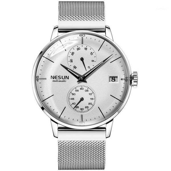 wristwatches nesun original sports and leisure men's automatic mechanical watch fashion sapphire luminous waterproof watches, Slivery;brown
wristwatches nesun original sports and leisure men's automatic mechanical watch fashion sapphire luminous waterproof watches, Slivery;brown
