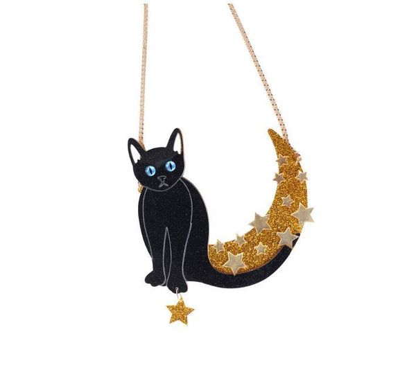 arrival black cat under the moon creative acrylic animal themes pendant necklace star for women necklaces, Silver
arrival black cat under the moon creative acrylic animal themes pendant necklace star for women necklaces, Silver