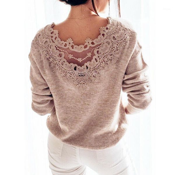 autumn women long sleeve lace stitching backless pullover sweater jumper knitted pullovers women's sweaters, White;black
autumn women long sleeve lace stitching backless pullover sweater jumper knitted pullovers women's sweaters, White;black