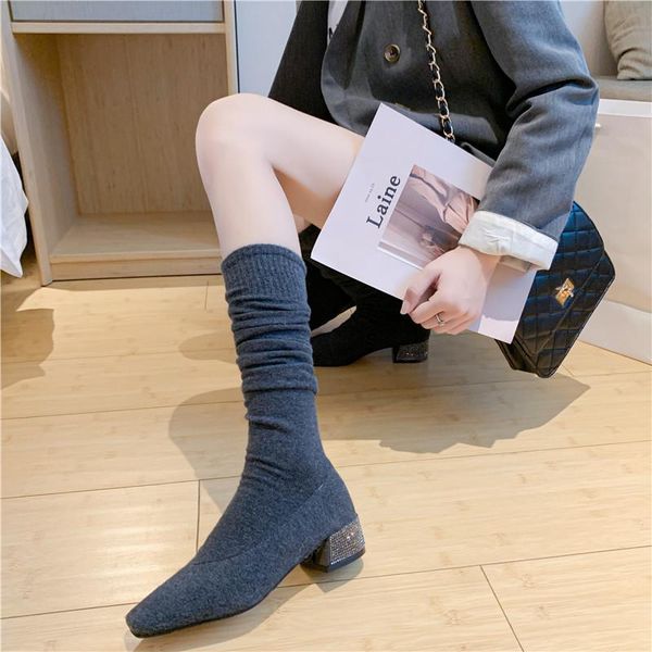 boots autumn female over the knee square head thick heel socks women light weight winter shoes woman rhinestone botas, Black
boots autumn female over the knee square head thick heel socks women light weight winter shoes woman rhinestone botas, Black
