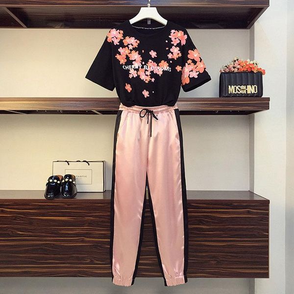 summer women's fashion large size casual short sleeve t-shirt trousers color block two piece suit plus l-5xl dress, White
summer women's fashion large size casual short sleeve t-shirt trousers color block two piece suit plus l-5xl dress, White