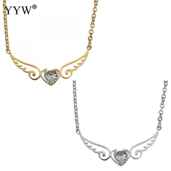 charms choker necklaces for women collier femme stainless steel angel wing crystal necklace pendant fashion jewelry gifts, Silver
charms choker necklaces for women collier femme stainless steel angel wing crystal necklace pendant fashion jewelry gifts, Silver