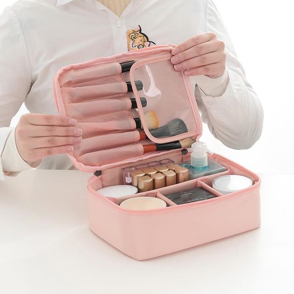 travel cosmetic bag women zipper make up case organizer storage pouch toiletry wash kit box bags & cases
travel cosmetic bag women zipper make up case organizer storage pouch toiletry wash kit box bags & cases