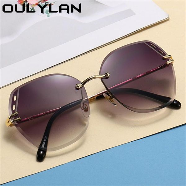 sunglasses oulylan rimless women's luxury trimming gradient sun glasses ladies vintage brown pink eyewear shades uv400, White;black
sunglasses oulylan rimless women's luxury trimming gradient sun glasses ladies vintage brown pink eyewear shades uv400, White;black