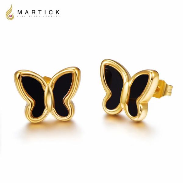 stud martick lovely earrings 316l stainless steel butterfly shape with black shell for girl e205, Golden;silver
stud martick lovely earrings 316l stainless steel butterfly shape with black shell for girl e205, Golden;silver