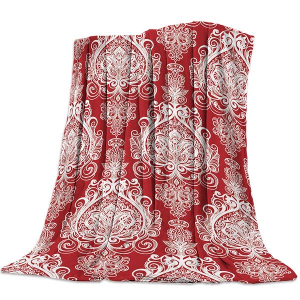Flannel Fleece Blanket Brocade Decor Baroque Red Ornamental Floral Leaves Art Soft Breathable Lightweight Throw Blankets
Flannel Fleece Blanket Brocade Decor Baroque Red Ornamental Floral Leaves Art Soft Breathable Lightweight Throw Blankets