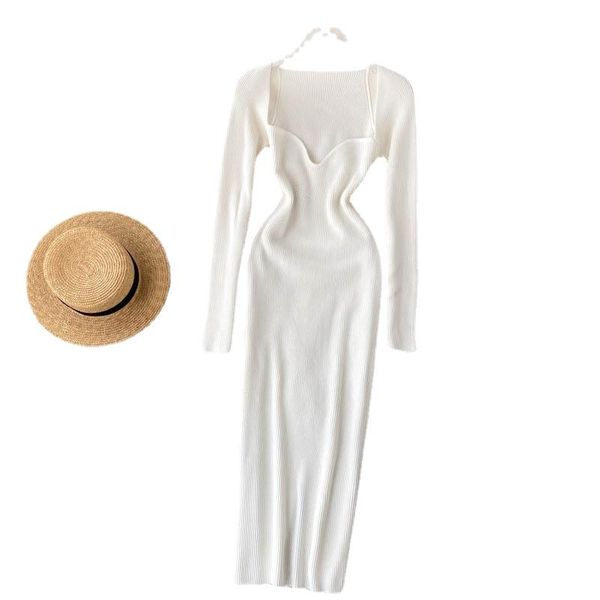 party dresses 2021 wrapped knitted dress women autumn solid sheath sweater knee-length bodycon long female qq-186, White;black
party dresses 2021 wrapped knitted dress women autumn solid sheath sweater knee-length bodycon long female qq-186, White;black