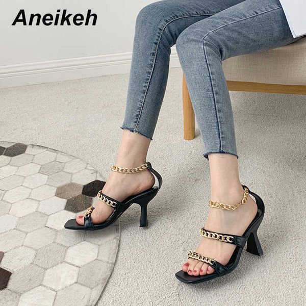 aneikeh women's sandals summer fashion thin heels open metal decoration dress pu basic buckle strap rome solid black white 210615
aneikeh women's sandals summer fashion thin heels open metal decoration dress pu basic buckle strap rome solid black white 210615