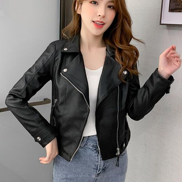 women's jackets casual short leather women autumn winter 2021 pu jacket slim motorcycle zipper long sleeve coat 92h, Black;brown
women's jackets casual short leather women autumn winter 2021 pu jacket slim motorcycle zipper long sleeve coat 92h, Black;brown