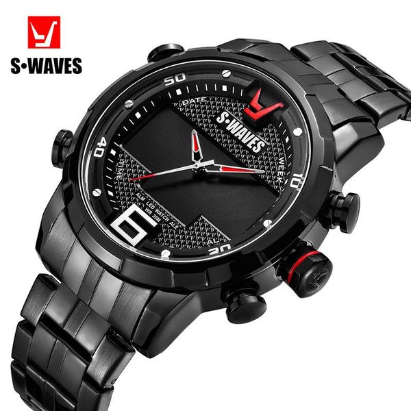wristwatches led fashion digital watches men's large dial waterproof sports dual display luxury stainless steel leisure quartz watch, Slivery;brown
wristwatches led fashion digital watches men's large dial waterproof sports dual display luxury stainless steel leisure quartz watch, Slivery;brown