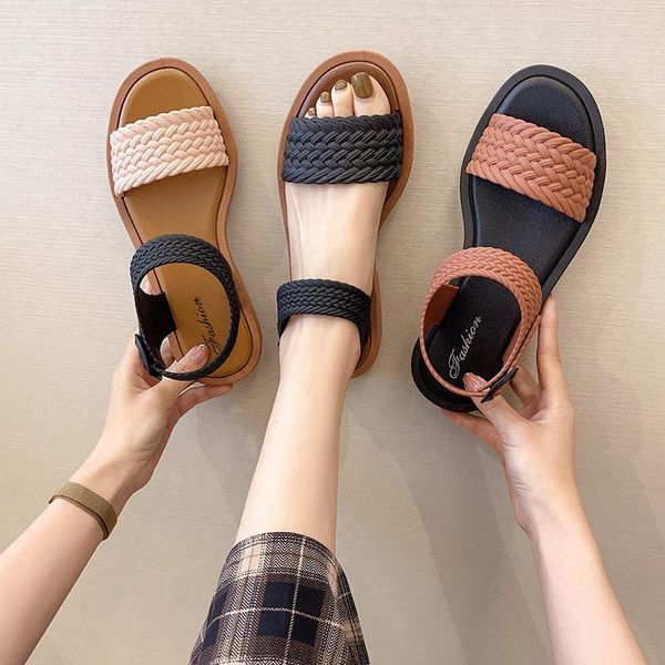 sandals women's shoes 2021 spring and summer trend casual korean style buckle flat lightweight roman, Black
sandals women's shoes 2021 spring and summer trend casual korean style buckle flat lightweight roman, Black